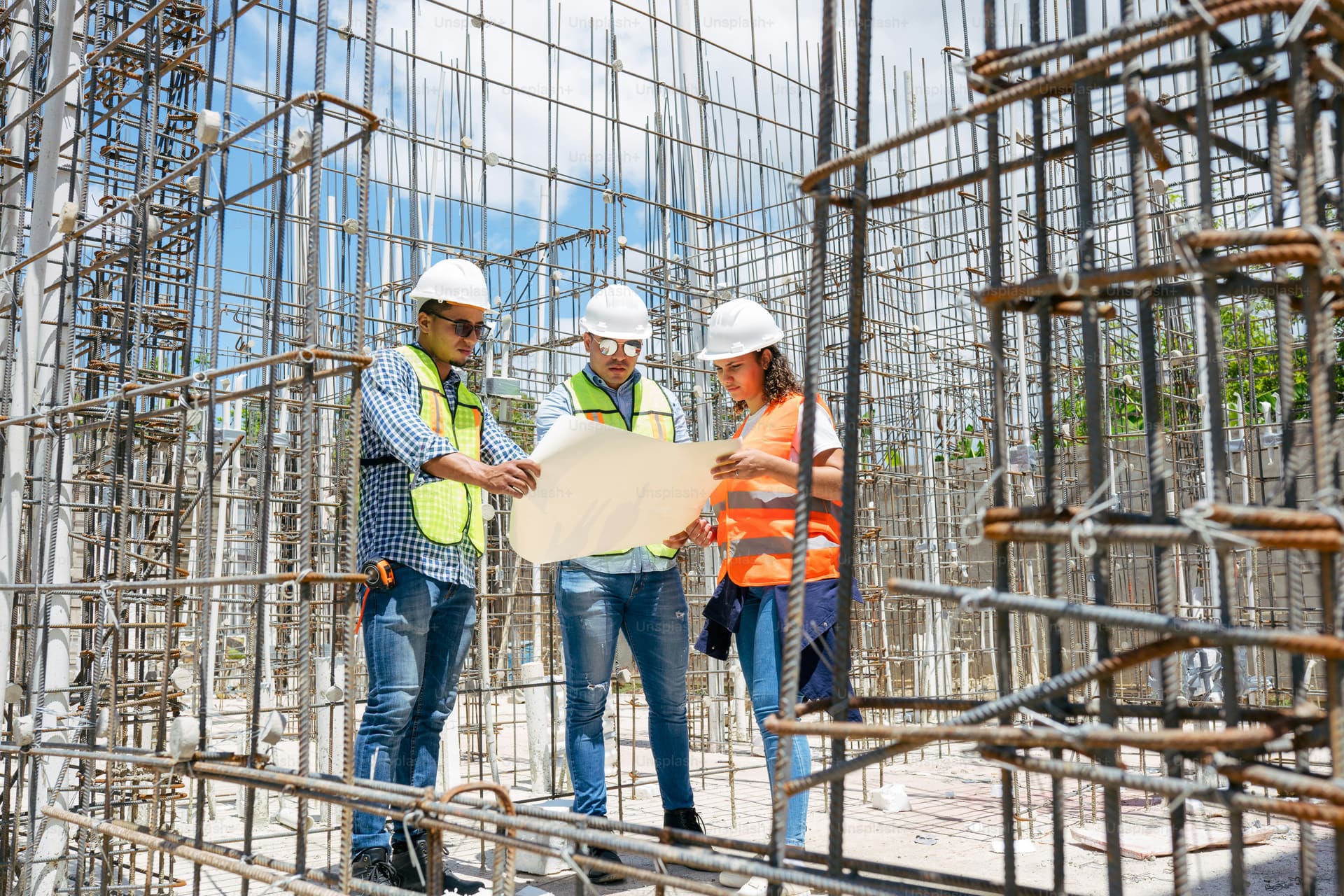 Team coordinating a large-scale construction project